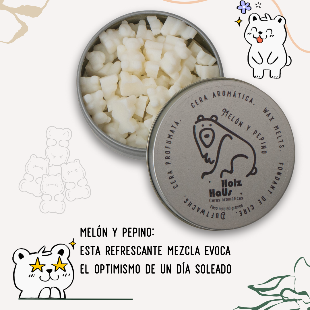 Ceras aromáticas: melón y pepino