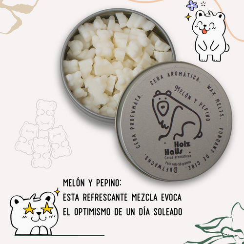 Ceras aromáticas: melón y pepino